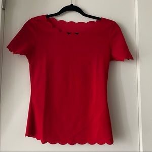 SHEIN scallop trim top